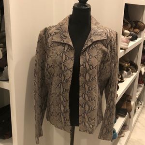 Leather snakeskin print jacket